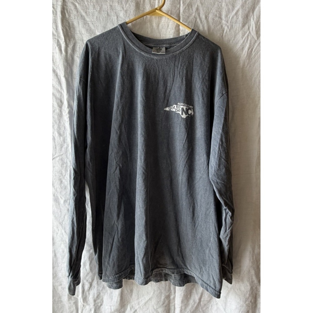 NC Agriculture Farm Tshirt 2XL Blue North Carolina Graphic Long Sleeve Cotton‎